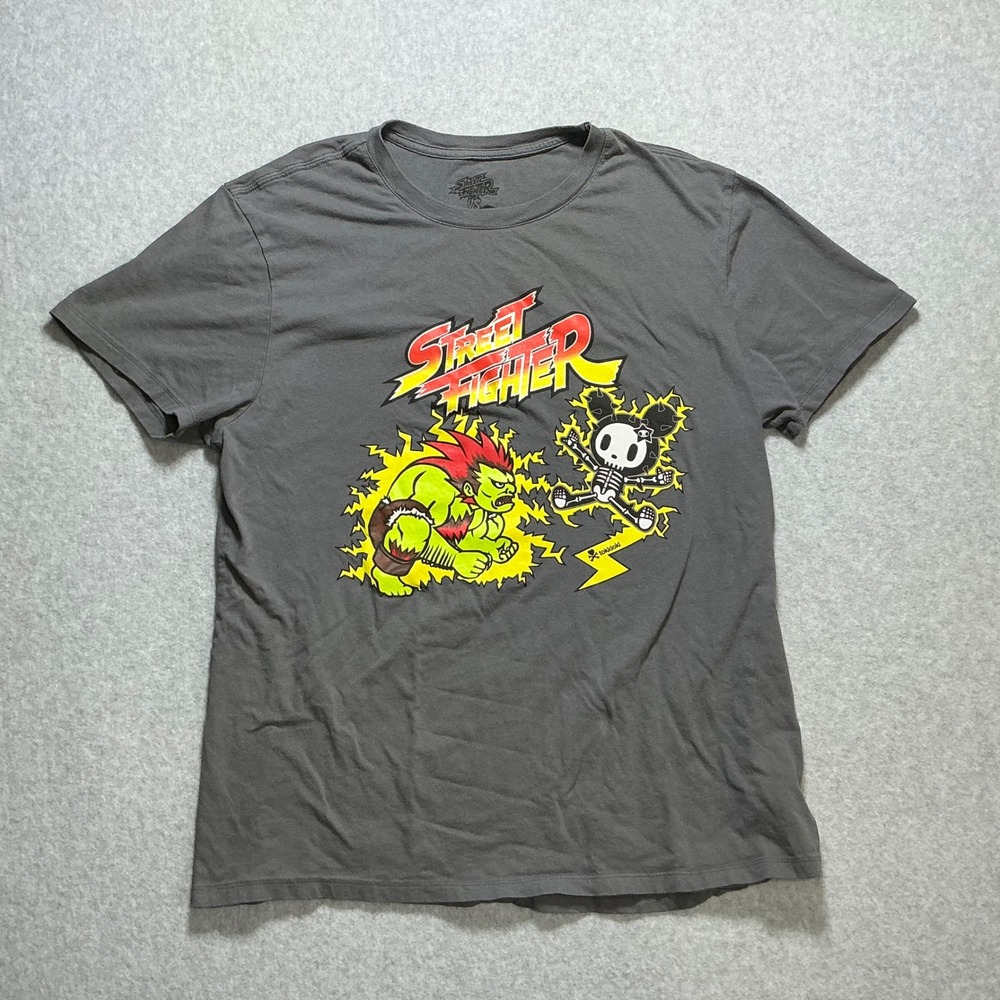Tokidoki Street Fighter Blanka Graphic T-Shirt Gray XL Capcom Simone Legno